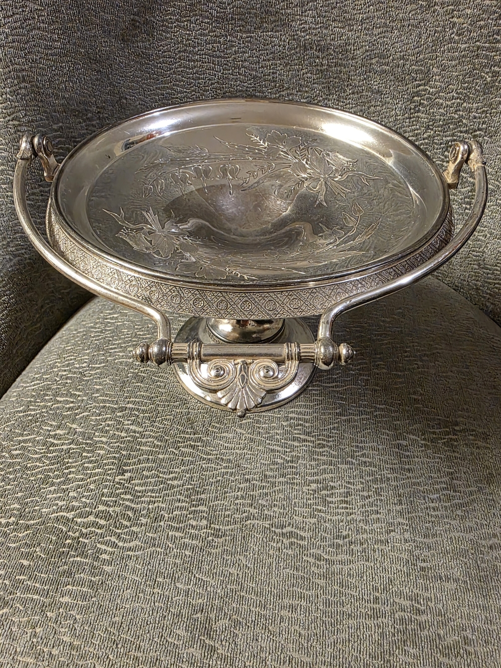 Antique Victorian Reed & Barton Silver Plate Elevated Bridal Basket Handle #3502